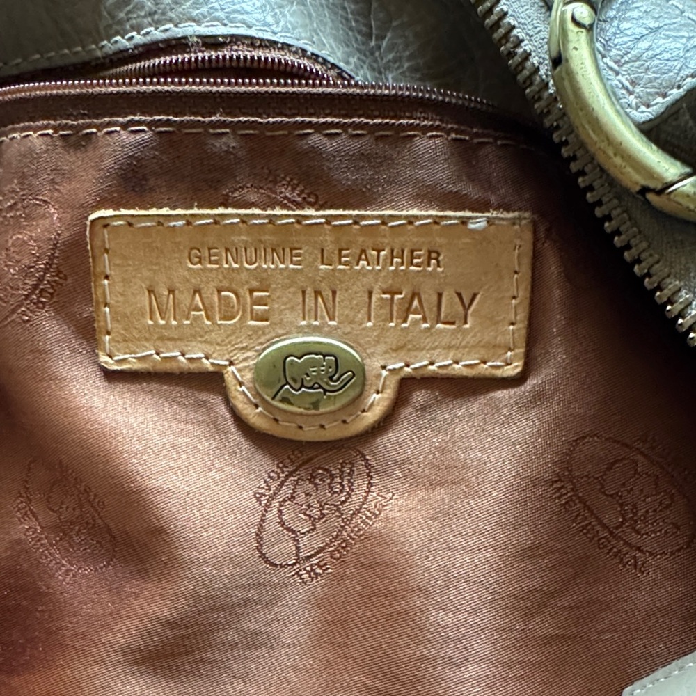Avorio Italy Beige Leather Shoulder Bag - Picture 5 of 6